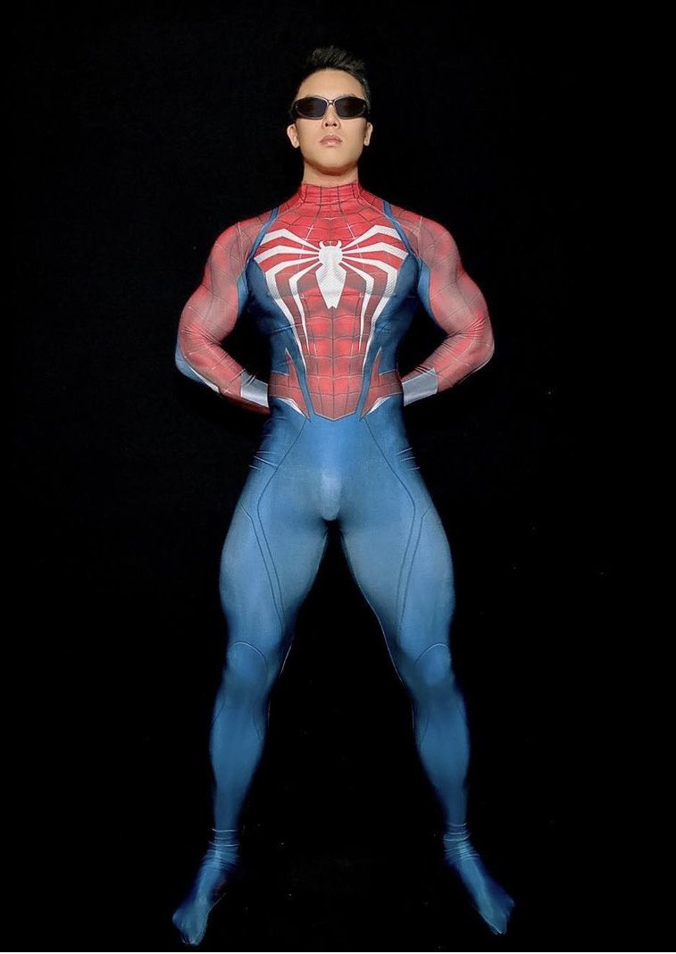 sexy gay in superhero costume at Pride Voyage Shop