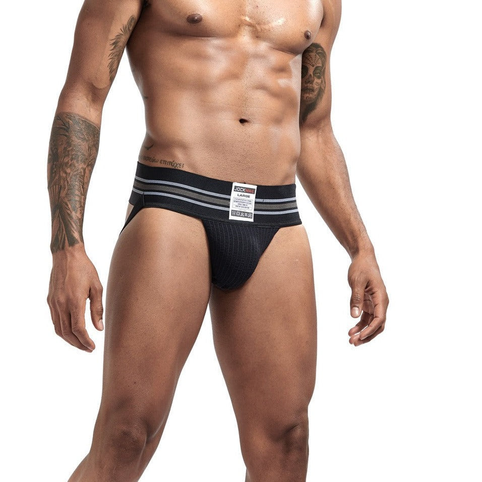 a man in black Gay Jockstraps: Mens Sexy Athletic Supporter Jockstraps- pridevoyageshop.com - gay men’s underwear and swimwear