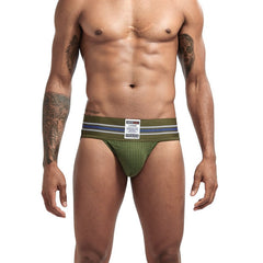 a man in army green Gay Jockstraps: Mens Sexy Athletic Supporter Jockstraps- pridevoyageshop.com - gay men’s underwear and swimwear
