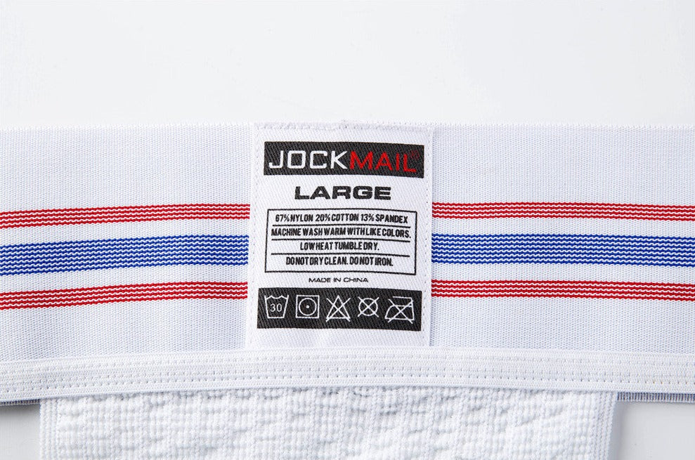 details of white Gay Jockstraps: Mens Sexy Athletic Supporter Jockstraps- pridevoyageshop.com - gay men’s underwear and swimwear