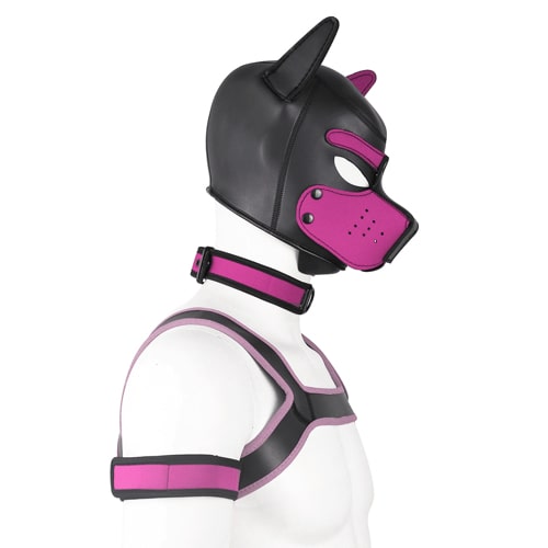 pink Gay Men Neoprene Puppy Hood Set for Kinks and Fetishes - pridevoyageshop.com - gay men’s bodystocking, lingerie, fishnet and fetish wear