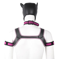 pink Gay Men Neoprene Puppy Hood Set for Kinks and Fetishes - pridevoyageshop.com - gay men’s bodystocking, lingerie, fishnet and fetish wear