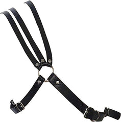 Three-Strap Gladiator Chest Harness: Men's Leather Lingerie and Clubwear- pridevoyageshop.com - gay men’s harness, lingerie and fetish wear