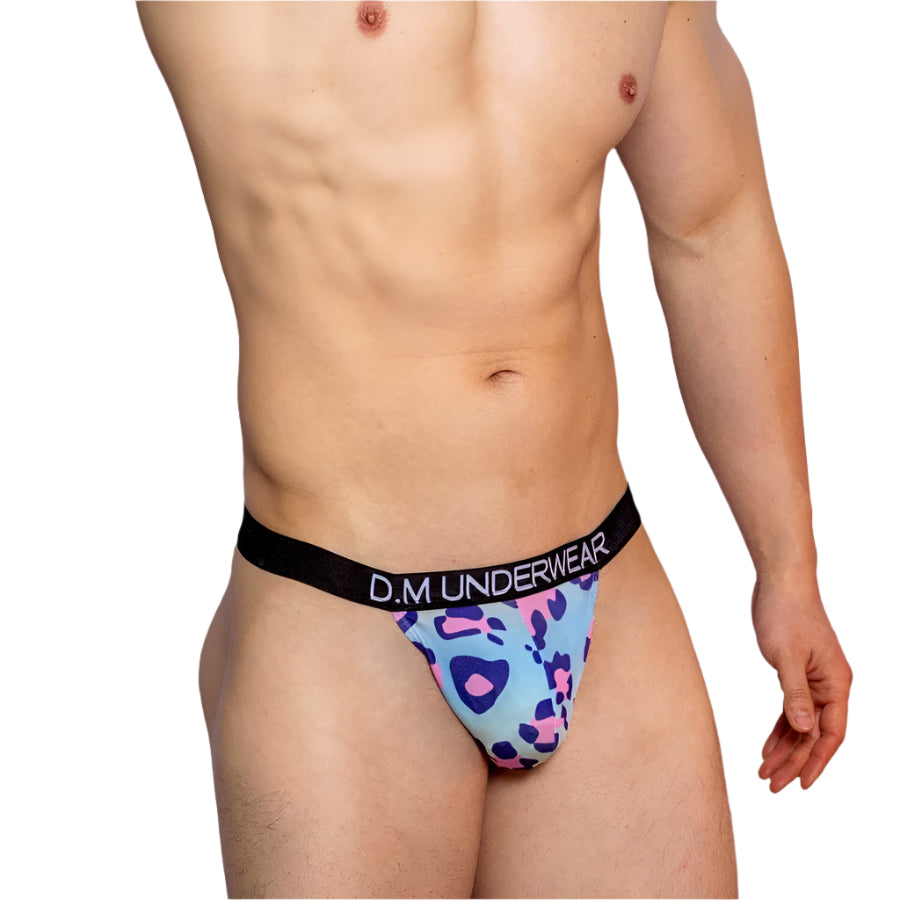 A sexy man in Blue Leopard DM Gay Men's Animal Print Thong - pridevoyageshop.com - gay men’s thongs, boxers, briefs and jockstraps