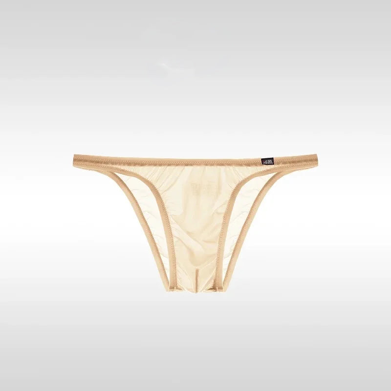 Beige Men’s “Sheer Tease” Micro Bikini Brief - pridevoyageshop.com - gay men’s thongs, boxers, briefs and jockstraps