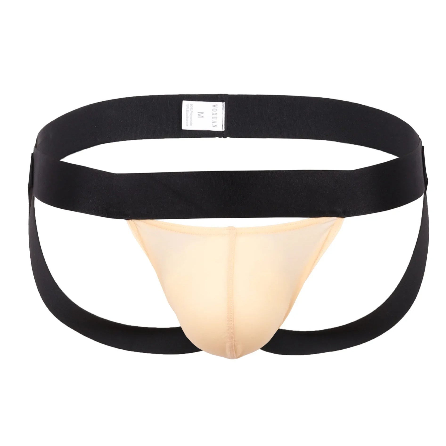 Beige Men’s Silky Shine Jockstrap - pridevoyageshop.com - gay men’s thongs, boxers, briefs and jockstraps