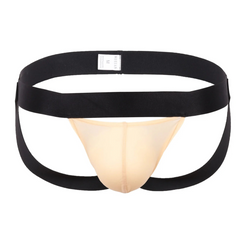 Beige Men’s Silky Shine Jockstrap - pridevoyageshop.com - gay men’s thongs, boxers, briefs and jockstraps
