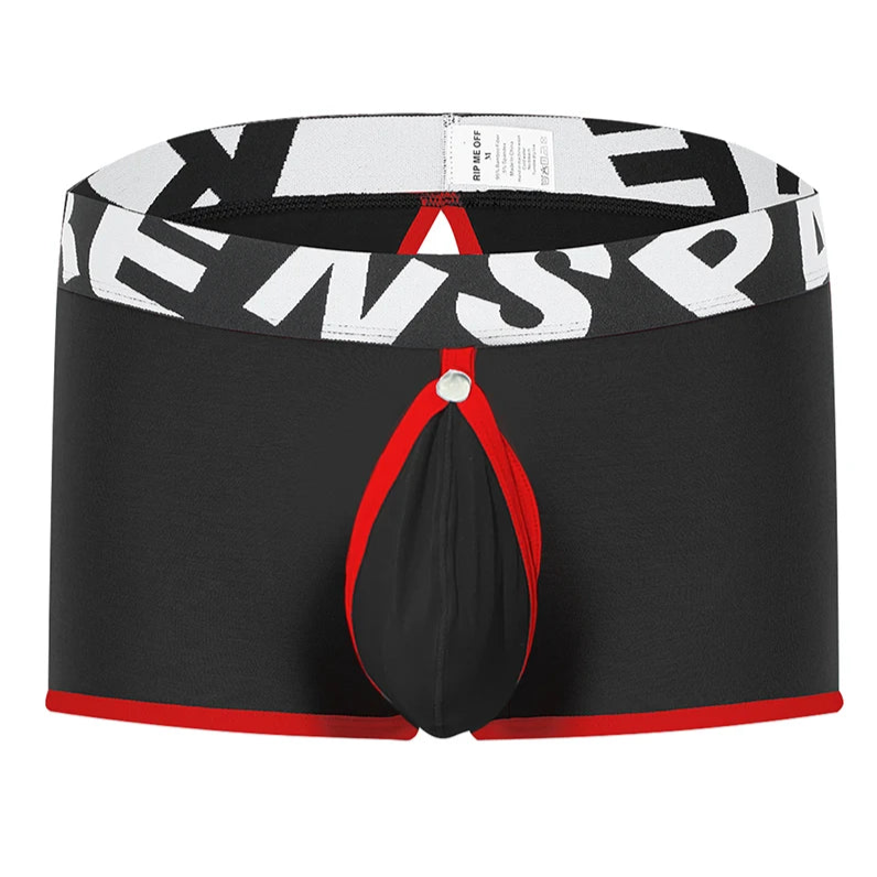 Black Bareback Boxer Briefs - Removable Pouch & Backless - pridevoyageshop.com - gay men’s thongs, boxers, briefs and jockstraps