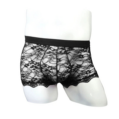 Black Men’s Backdoor Boudoir Lace-Up Boxers - pridevoyageshop.com - gay men’s thongs, boxers, briefs and jockstraps