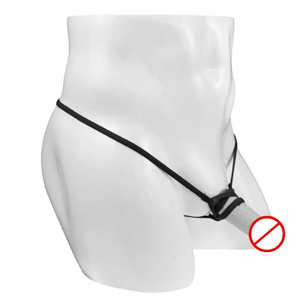 Black Men’s Bondage Cock Ring Thong - pridevoyageshop.com - gay men’s thongs, boxers, briefs and jockstraps