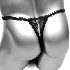 Black Men’s Bow Lace Panties - pridevoyageshop.com - gay men’s thongs, boxers, briefs and jockstraps