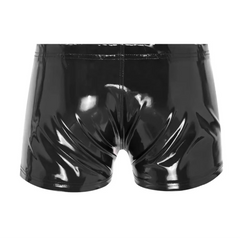 Black Men’s High-Shine Zip Shorts - pridevoyageshop.com - gay men’s thongs, boxers, briefs and jockstraps