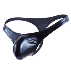 Black Men’s Liquid Metal Bulge Lifter Thong - pridevoyageshop.com - gay men’s thongs, boxers, briefs and jockstraps