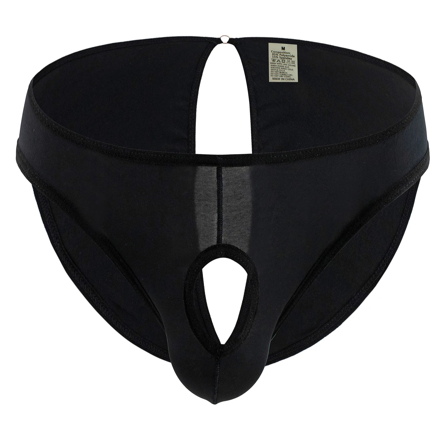 Black Men’s Open Invitation Peephole Brief - pridevoyageshop.com - gay men’s thongs, boxers, briefs and jockstraps