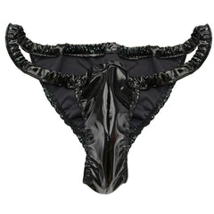 Black Men’s Ruffle Royale Kink Thong - pridevoyageshop.com - gay men’s thongs, boxers, briefs and jockstraps