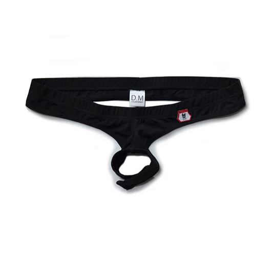 Black Men’s Velcro Cock Ring Thong - pridevoyageshop.com - gay men’s thongs, boxers, briefs and jockstraps