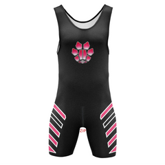 Black and Pink Paw Puppy Play Wrestling Singlet – Zipper Edition