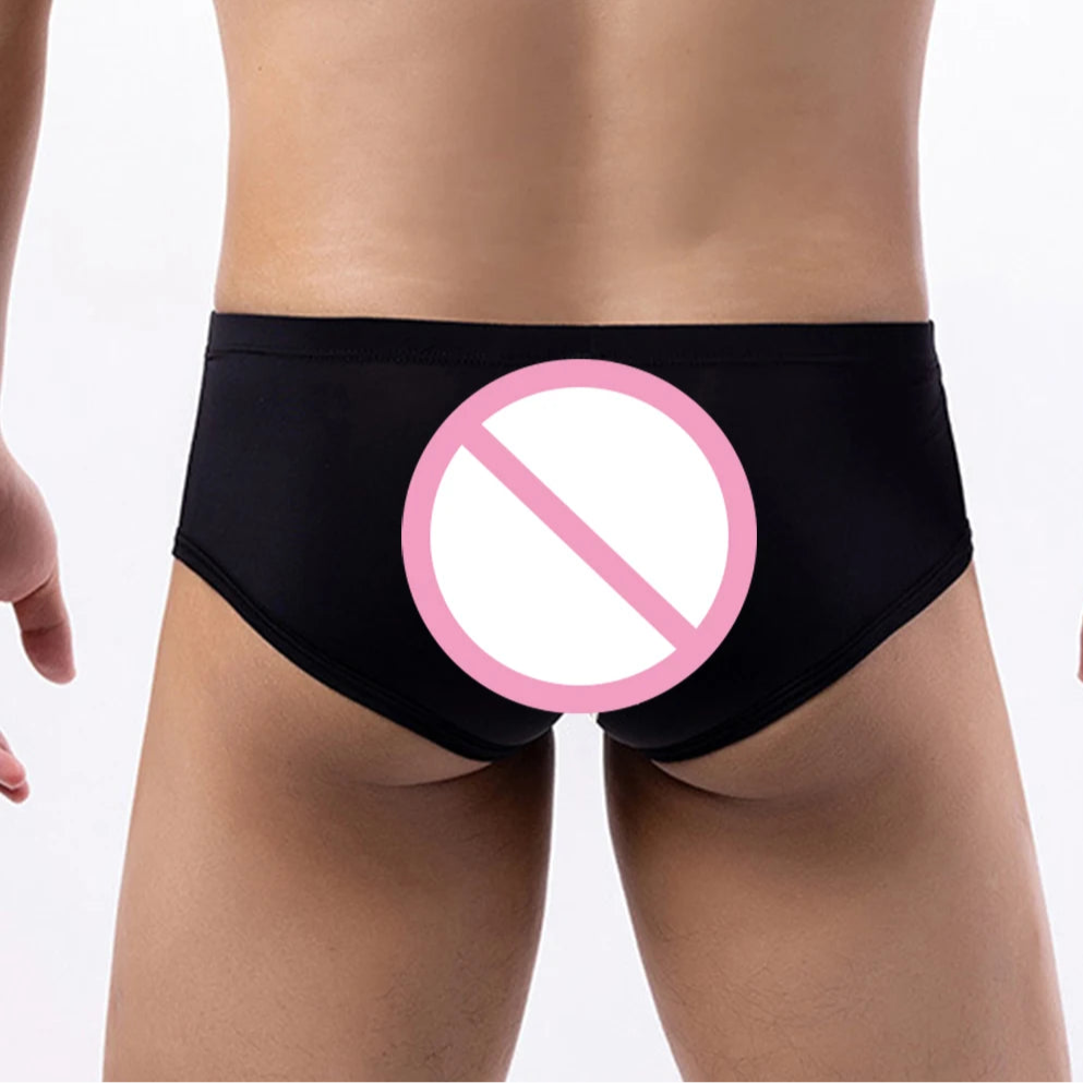 Black man in white Wide Open Boxer Briefs – Pouch & Backless - pridevoyageshop.com - gay men’s thongs, boxers, briefs and jockstraps