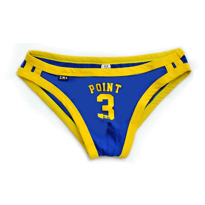 Blue DM Men’s “Point 3” Varsity Brief - pridevoyageshop.com - gay men’s thongs, boxers, briefs and jockstraps