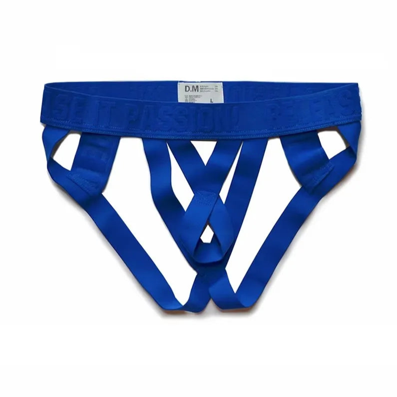 Blue Men’s D.M. Crisscross Jockstrap - pridevoyageshop.com - gay men’s thongs, boxers, briefs and jockstraps