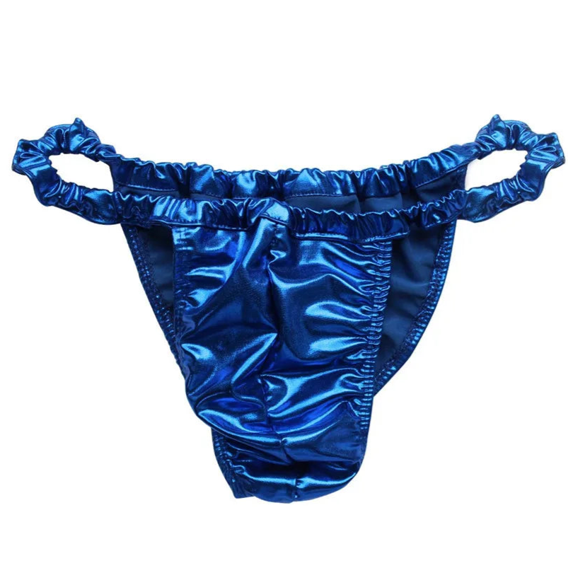 Blue Men’s Ruffle Royale Kink Thong - pridevoyageshop.com - gay men’s thongs, boxers, briefs and jockstraps