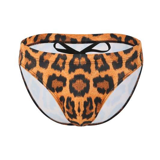 Brown Men’s Leopard Prowl Swim Briefs - pridevoyageshop.com - gay men’s sexy swim briefs, trunks, board shorts, and bikinis