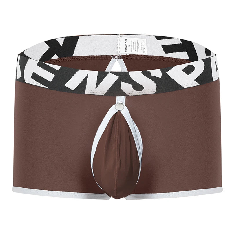 Coffee Bareback Boxer Briefs - Removable Pouch & Backless - pridevoyageshop.com - gay men’s thongs, boxers, briefs and jockstraps