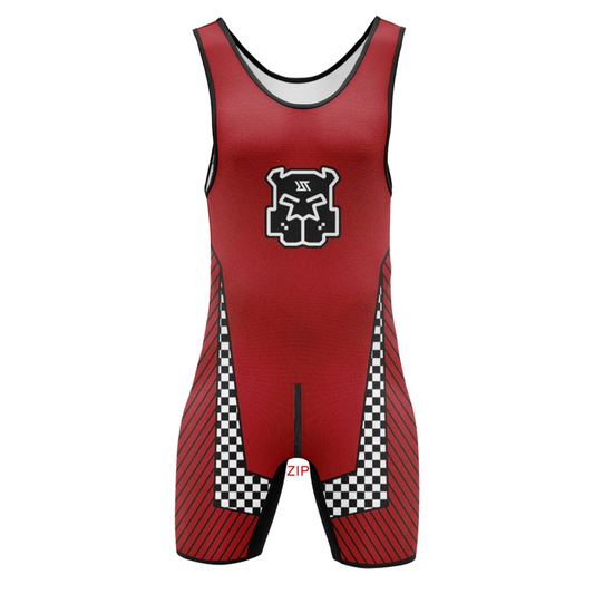 Dark red Race Alpha Wrestling Singlet – Zipper Edition from Pridevoyageshop