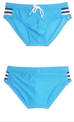 Details of Men’s Striped Stallion Low Rise Swim Briefs with pad - pridevoyageshop.com - gay men’s sexy swim briefs, trunks, board shorts, and bikinis