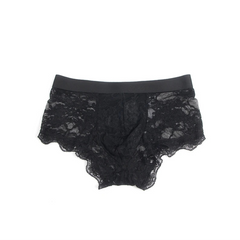 Details of black Men’s Kinked Up Floral Lace Boxers - pridevoyageshop.com - gay men’s thongs, boxers, briefs and jockstraps