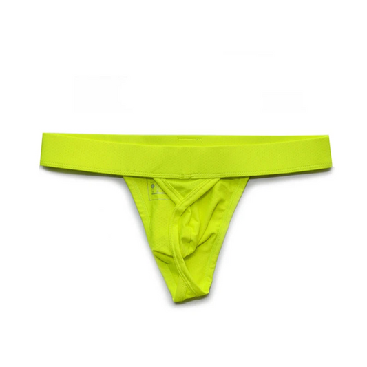 Fluorescent Green DM Men’s Uniform Patch Thong - pridevoyageshop.com - gay men’s thongs, boxers, briefs and jockstraps
