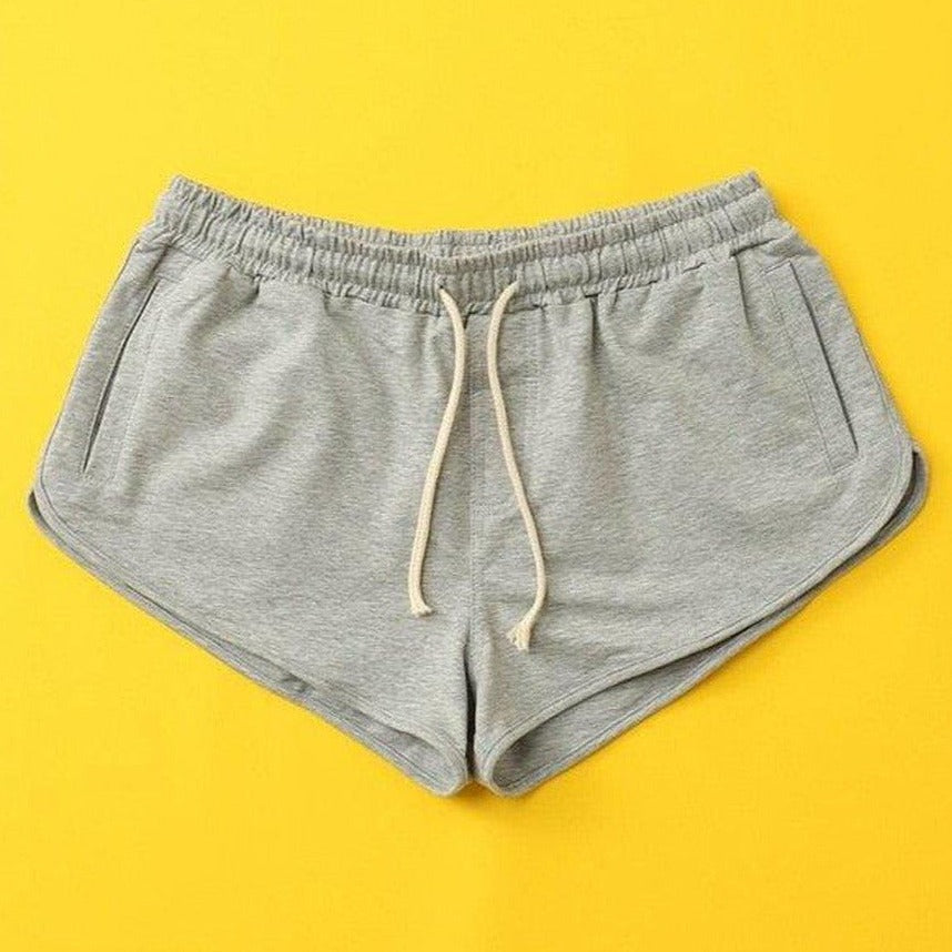 light gray AIMPACT Men's Retro Gym Shorts | Gay Shorts - Men's Activewear, gym short, sport shorts, running shorts- pridevoyageshop.com