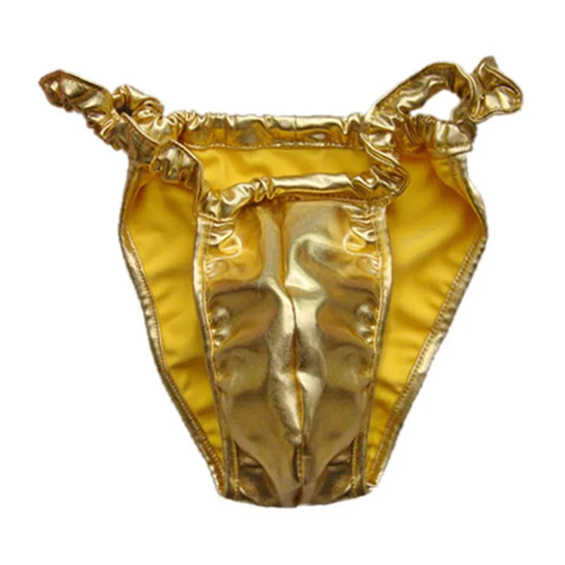 Gold Men’s Ruffle Royale Kink Thong - pridevoyageshop.com - gay men’s thongs, boxers, briefs and jockstraps