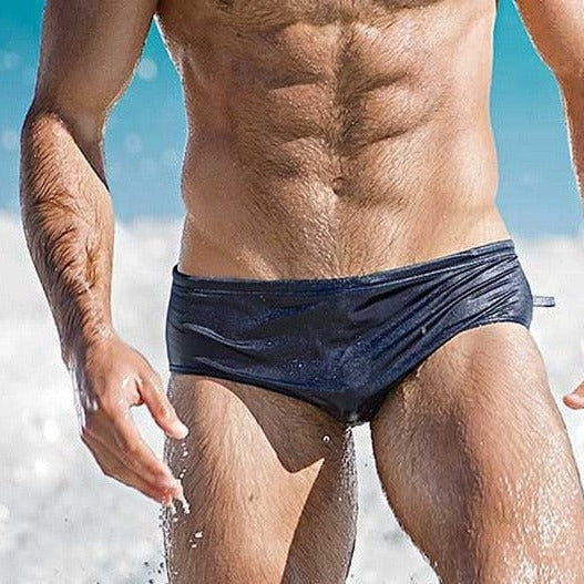 sexy gay man in black Gay Swimwear | Men's Bold Solid Swim Briefs- pridevoyageshop.com - gay men’s underwear and swimwear