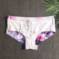details of Gay Swimwear | Pink Watercolor Swim Briefs- pridevoyageshop.com - gay men’s underwear and swimwear