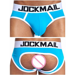 a sexy gay man in blue Jockmail Gay Backless Briefs | Gay Mens Underwear- pridevoyageshop.com - gay men’s underwear and swimwear