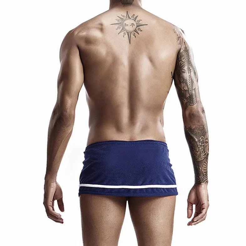 a hot gay man in dark blue Men's Running Shorts with Hidden Briefs - pridevoyageshop.com - gay men’s underwear and swimwear
