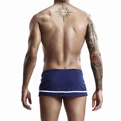 a hot gay man in dark blue Men's Running Shorts with Hidden Briefs - pridevoyageshop.com - gay men’s underwear and swimwear