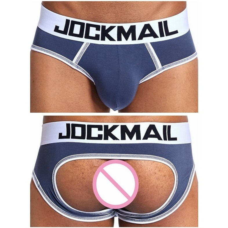 sexy gay man in gray Jockmail Gay Backless Briefs | Gay Mens Underwear- pridevoyageshop.com - gay men’s underwear and swimwear
