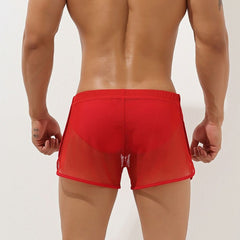sexy gay man in red Gay Swimwear | Men's Sheer Swim Trunks - pridevoyageshop.com - gay men’s underwear and swimwear