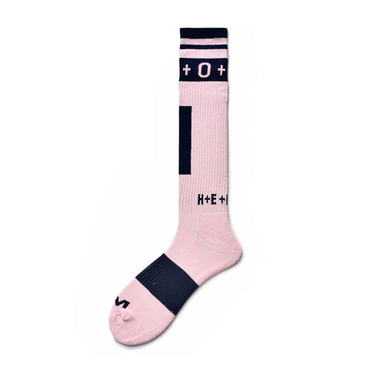pink Ribbed Cotton Crew Socks: Men's Sports Socks- pridevoyageshop.com - gay men’s harness, lingerie and fetish wear