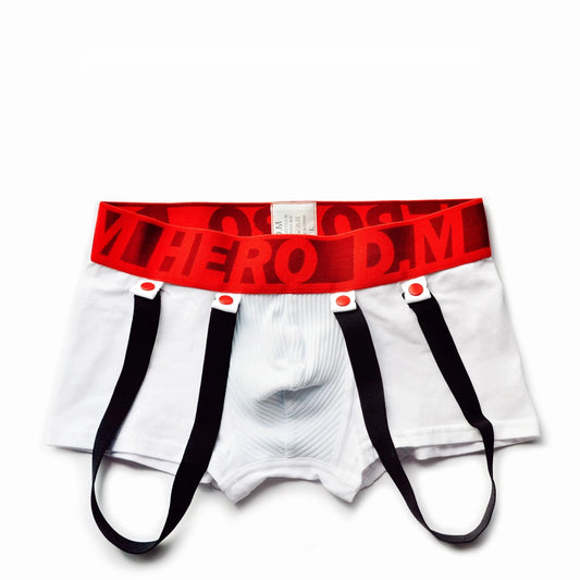white DM Gay Men's Hero Reverse Jockstrap - pridevoyageshop.com - gay men’s underwear and swimwear
