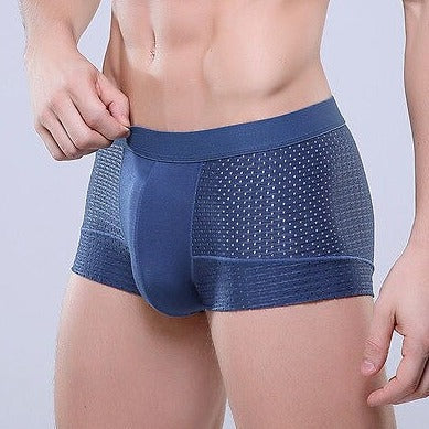 hot man in blue Men's Breathable Mesh Pouch Boxer Brief | Gay Underwear- pridevoyageshop.com - gay men’s underwear and swimwear