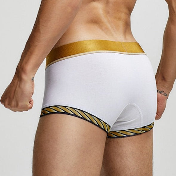 white Seobean Golden Laurel Wreath Boxers | Gay Underwear- pridevoyageshop.com - gay men’s underwear and swimwear