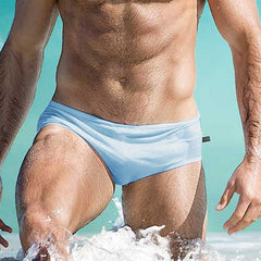 sexy gay man in sky blue Gay Swimwear | Men's Bold Solid Swim Briefs- pridevoyageshop.com - gay men’s underwear and swimwear