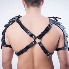 sexy gay man in Gothic Winged Gladiator Harness | Gay Harness- pridevoyageshop.com - gay men’s harness, lingerie and fetish wear