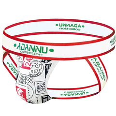 white Gay Jockstraps: Pattern Print Jockstrap & sexy jock straps- pridevoyageshop.com - gay men’s underwear and swimwear