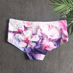 details of Gay Swimwear | Pink Watercolor Swim Briefs- pridevoyageshop.com - gay men’s underwear and swimwear