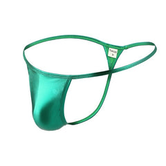 green CLEVER-MENMODE Shiny Faux Leather Thong | Gay Mens Underwear- pridevoyageshop.com - gay men’s underwear and swimwear