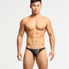 a hot gay man in black Bottom's Hot Skinny Boxer Briefs - pridevoyageshop.com - gay men’s underwear and swimwear